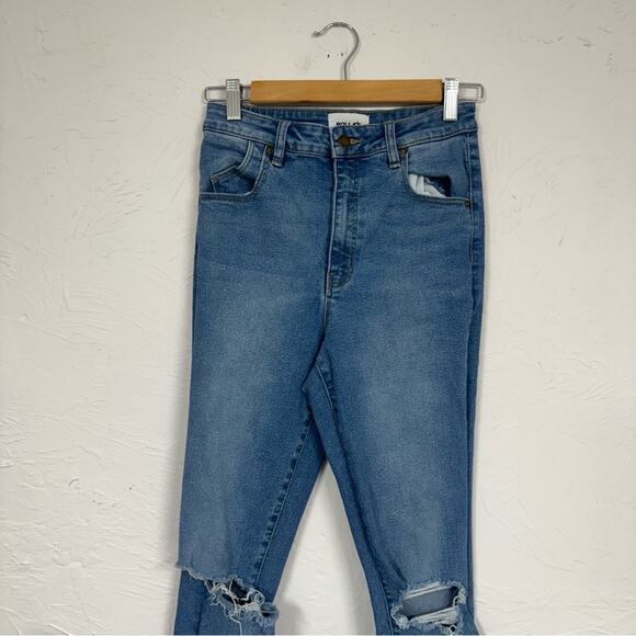 Rolla’s Blue High Rise Skinny Jeans Womens 28 Distressed Eastcoast Ankle Stretch - Picture 4 of 13